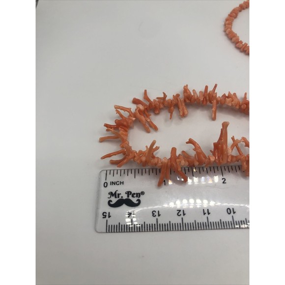 Salmon Branch Coral Lot~2 Necklaces & 1 Pair Earrings - Picture 6 of 9